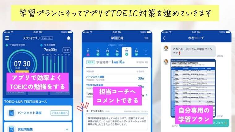 スタディサプリTOEICパーソナルコーチプランの使い方