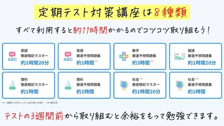 スタディサプリ中学講座の定期テスト対策の使い方